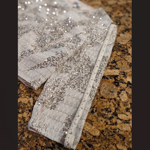 NWT - Kay Unger Silver Sequined Cropped Jacket (Size: 12) - Picture 8 of 9